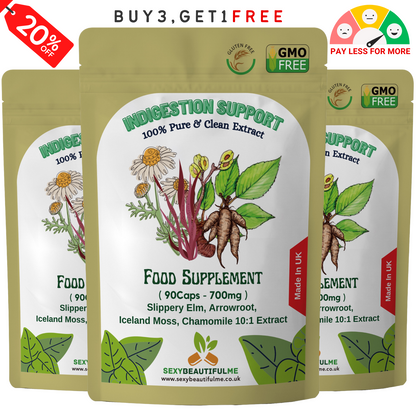 Indigestion Complex Capsules 7000mg–Digestive Support – Slippery Elm & Chamomile
