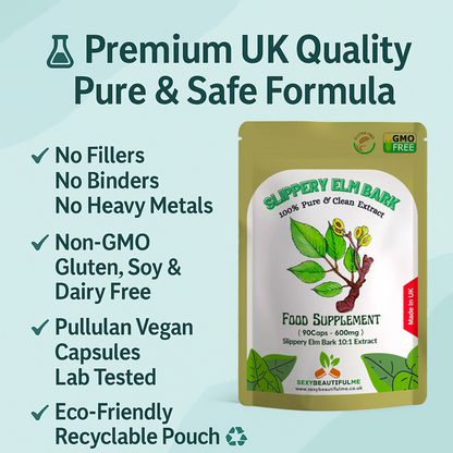 Slippery Elm Bark Capsules 6000mg (Ulmus Rubra)-100% Natural & Strong-Vegan Caps