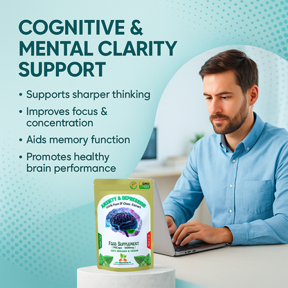 Anxiety & Stress Formula 1600mg –Calm Mood & Mental Clarity– 100% Vegan Capsules