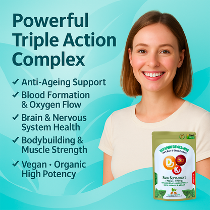 Vitamin D3 High Strength 10000IU – K2 MK7 + B12 10000IU – Natural Vegan Vitamins