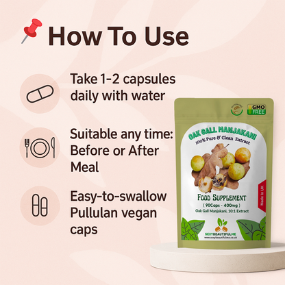 Manjakani Oak Gall 400mg Capsules – Women’s Wellness & Balance – Vegan – UK Made
