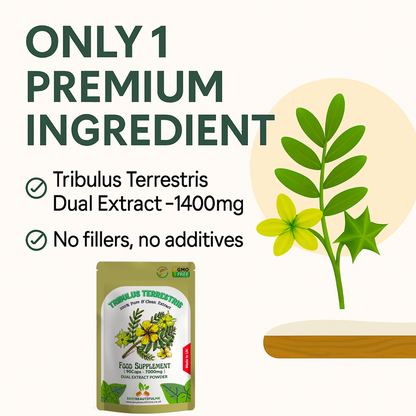 Tribulus Capsules 7000mg–Testosterone, Strength& Male Wellness–2:1 Extract-Vegan