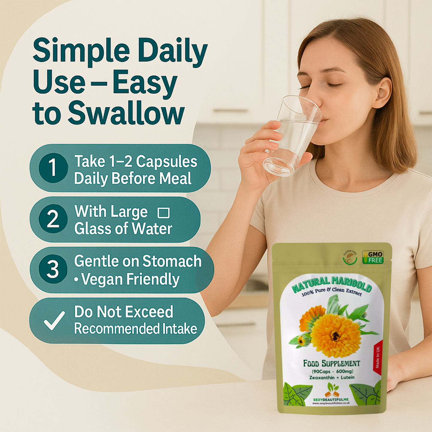 Lutein Capsules 600mg-Meso Zeaxanth 30mg-Marigold Extract-Eye& Vision Supplement