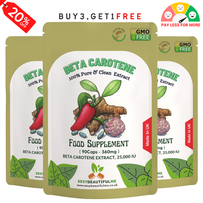 Beta Carotene 25,000 IU Vegan Capsules – Eye Health, Vision & Cognitive Support