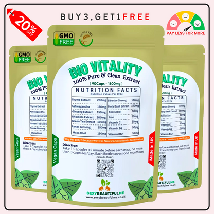 Bio Vitality Complex Caps 1600mg-Brain Health,Memory Support, Anti-Ageing-Vegan