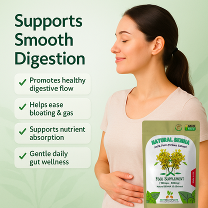 Organic Senna Leaf 500mg Capsules – Natural Digestive Support – Vegan Friendly
