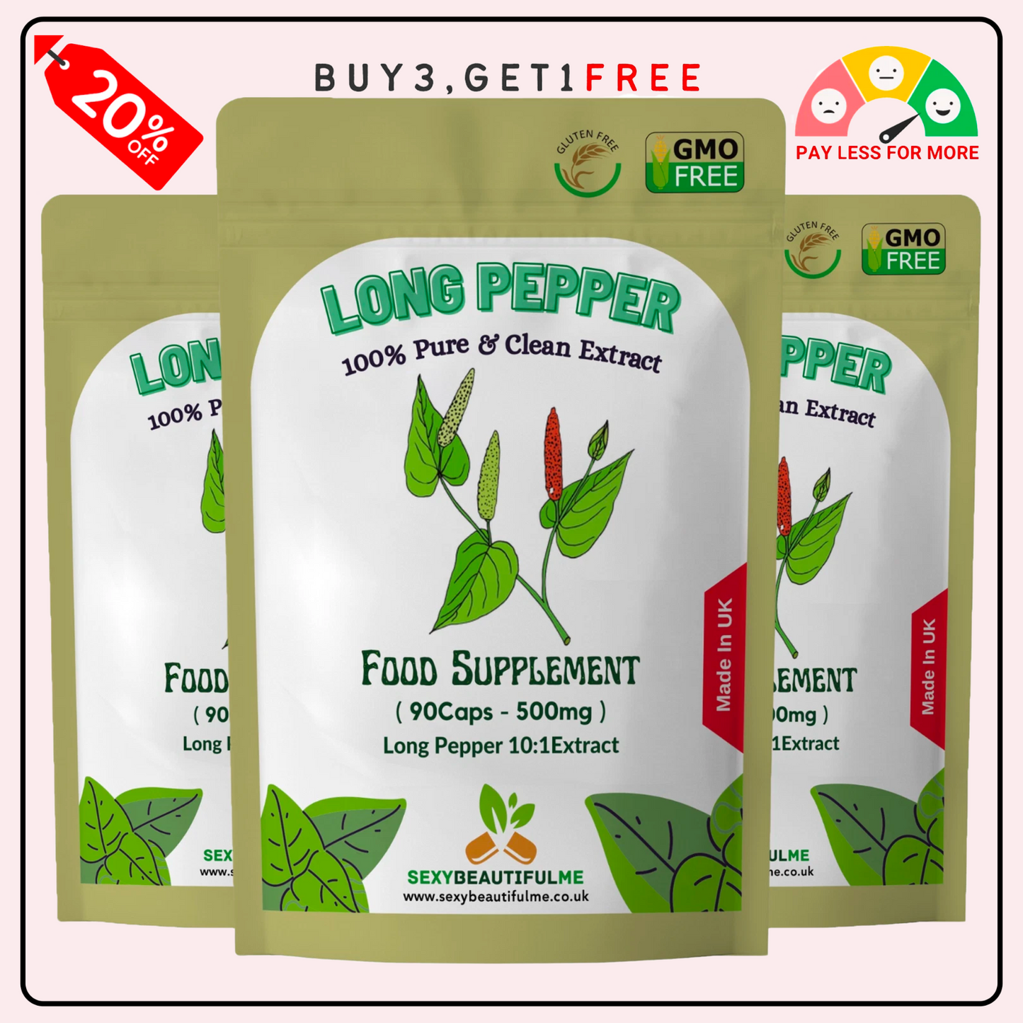 Pippali Capsules (Long Pepper) 5000mg–Heartburn & Indigestion Relief–100% Vegan