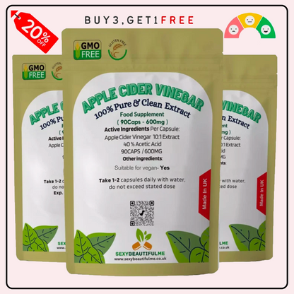Apple Cider Vinegar 6000mg Capsules–High Strength Weight Loss & Fat Burner-Vegan