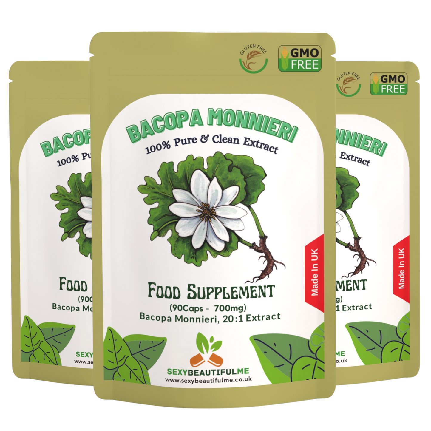 Bacopa Monnieri Extract 14,000mg Capsules–Brain Health & Focus Support–100%Vegan