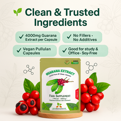 High Strength Guarana Extract 4000mg | 100% Natural | Weight & Energy Support