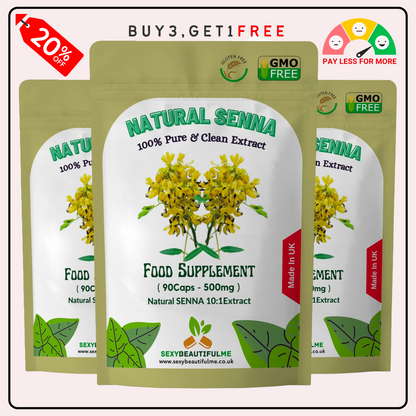 Organic Senna Leaf 500mg Capsules – Natural Digestive Support – Vegan Friendly