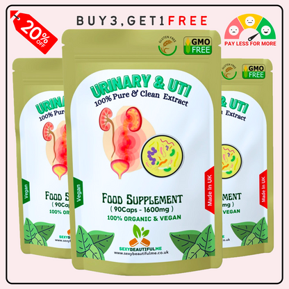 Urinary & UTI Complex 1600mg Capsule | Relief Support | 100%Vegan-Bladder Health