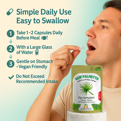 Saw Palmetto Capsules 5000mg-Vegan Cpasules -Hair Loss & Urinary Tract Prostate