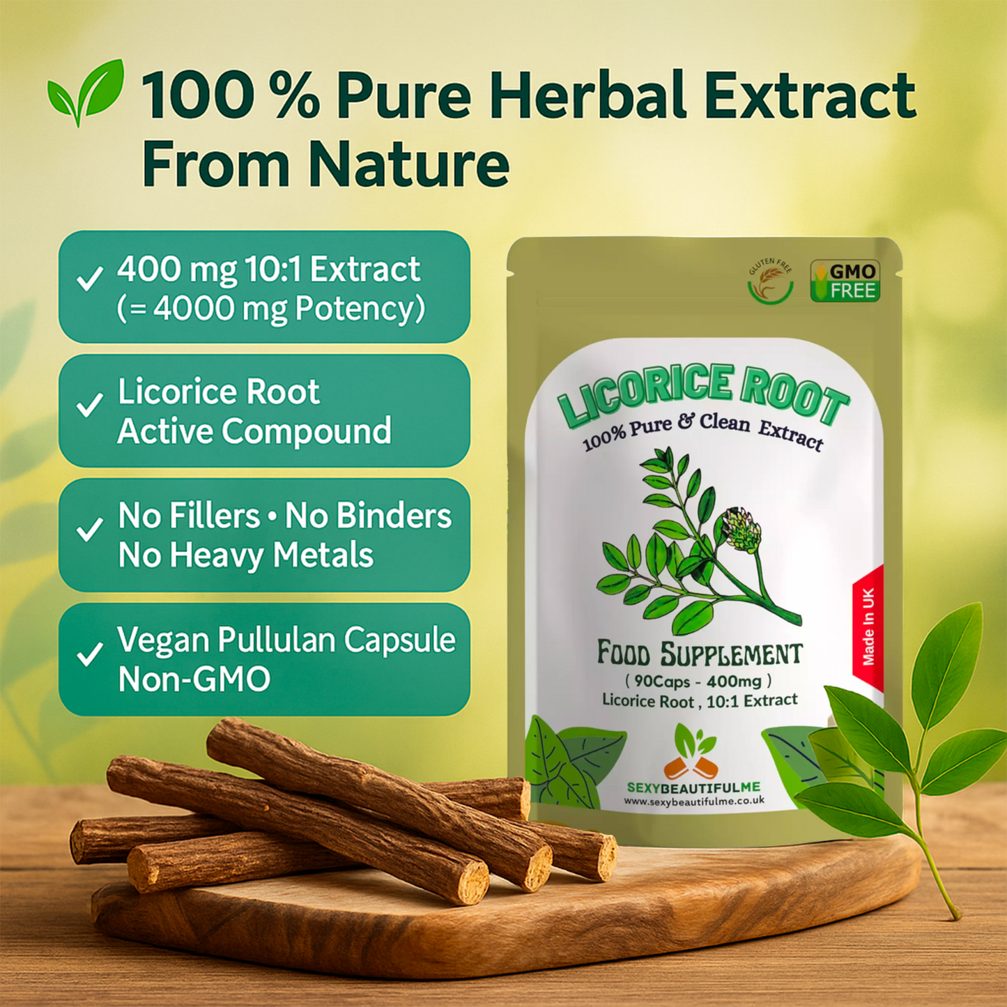 Licorice Root Extract Capsules 4000mg-Vegan capsules - Digestion System Support