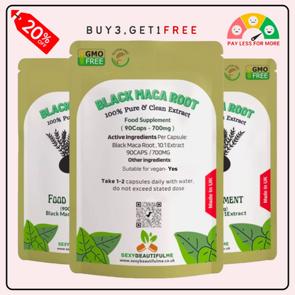 Black Maca Root Capsules 7000mg–Strength, Energy & Performance Support–100%Vegan