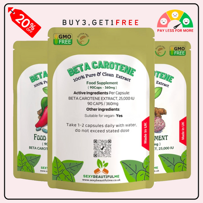 Beta Carotene 25,000 IU Vegan Capsules – Eye Health, Vision & Cognitive Support