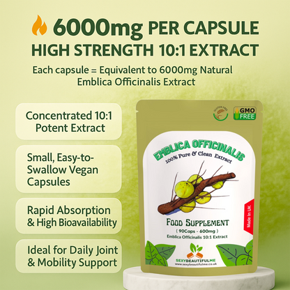 Emblica Officinalis 6000mg Capsules – Organic Amla (Phyllanthus) –Joint & Immune