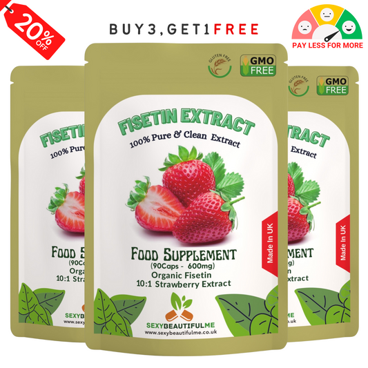 Fisetin Strawberry Extract Capsules 6000mg 10:1 extract–Strong & Effective Vegan