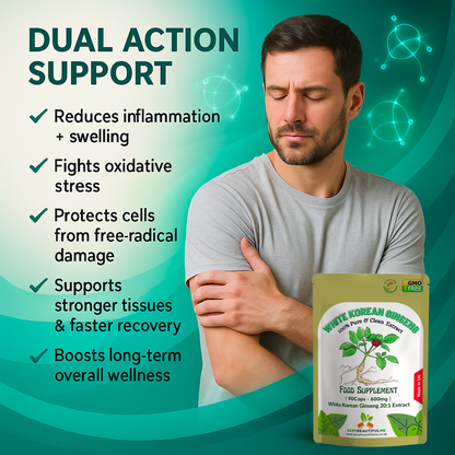 White Korean Ginseng Capsules – 12,000 mg | Vegan | Supporting Overall Health