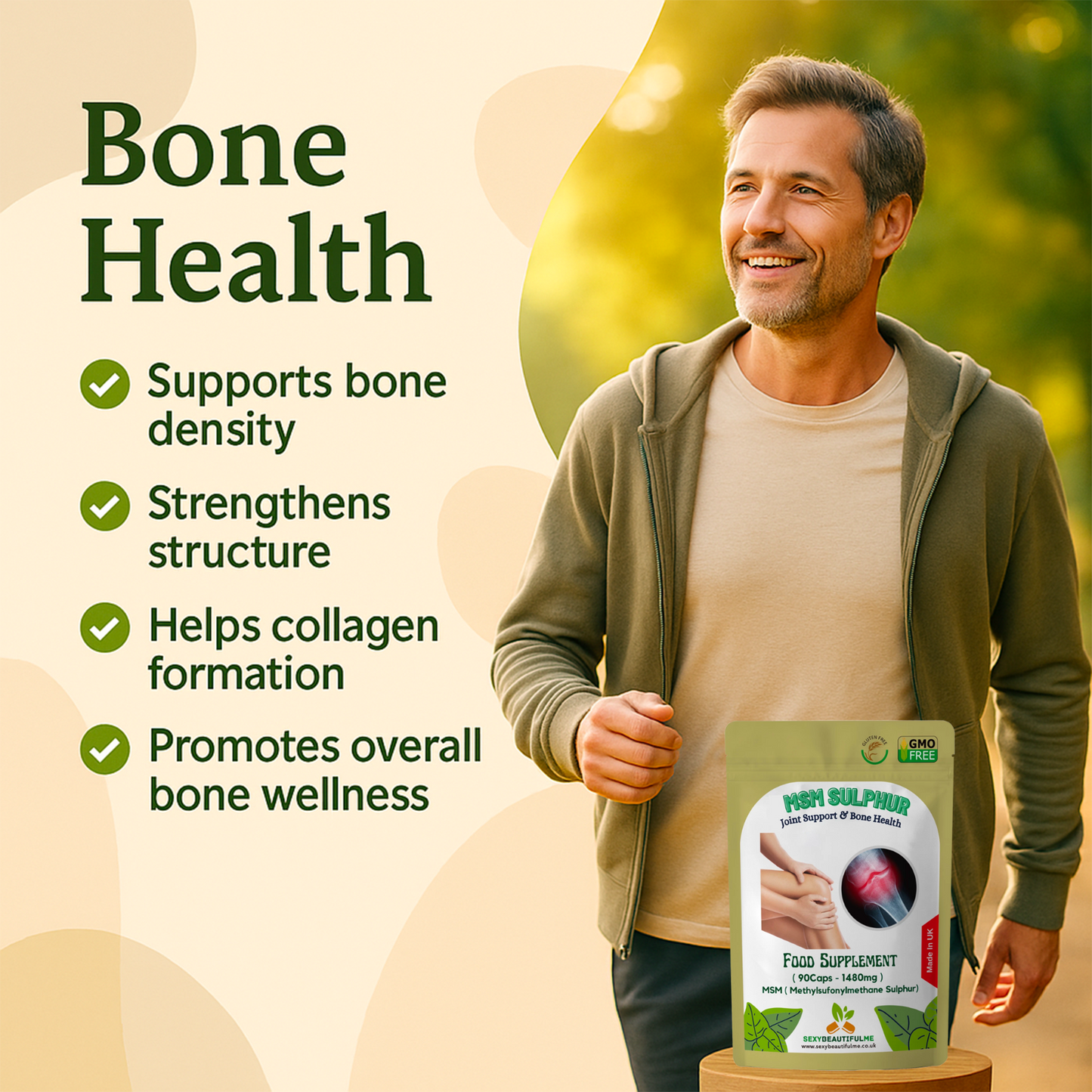MSM Capsules 1480mg (Methylsulfonylmethane Sulphur)–Joint Support & Bone Health