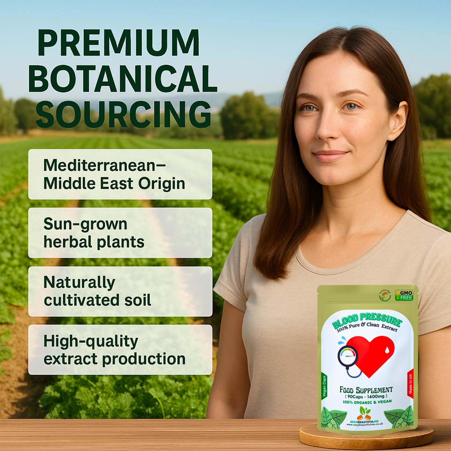 Healthy Blood Pressure Caps 1400mg-100%Vegan-Healthy Blood Pressure Support