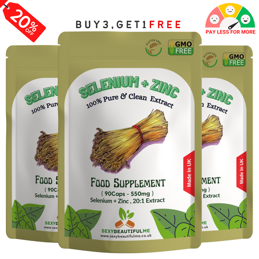 Zinc+ Selenium Complex Capsules, 550mg-Skin&Hair Health-100% Natural & Strong
