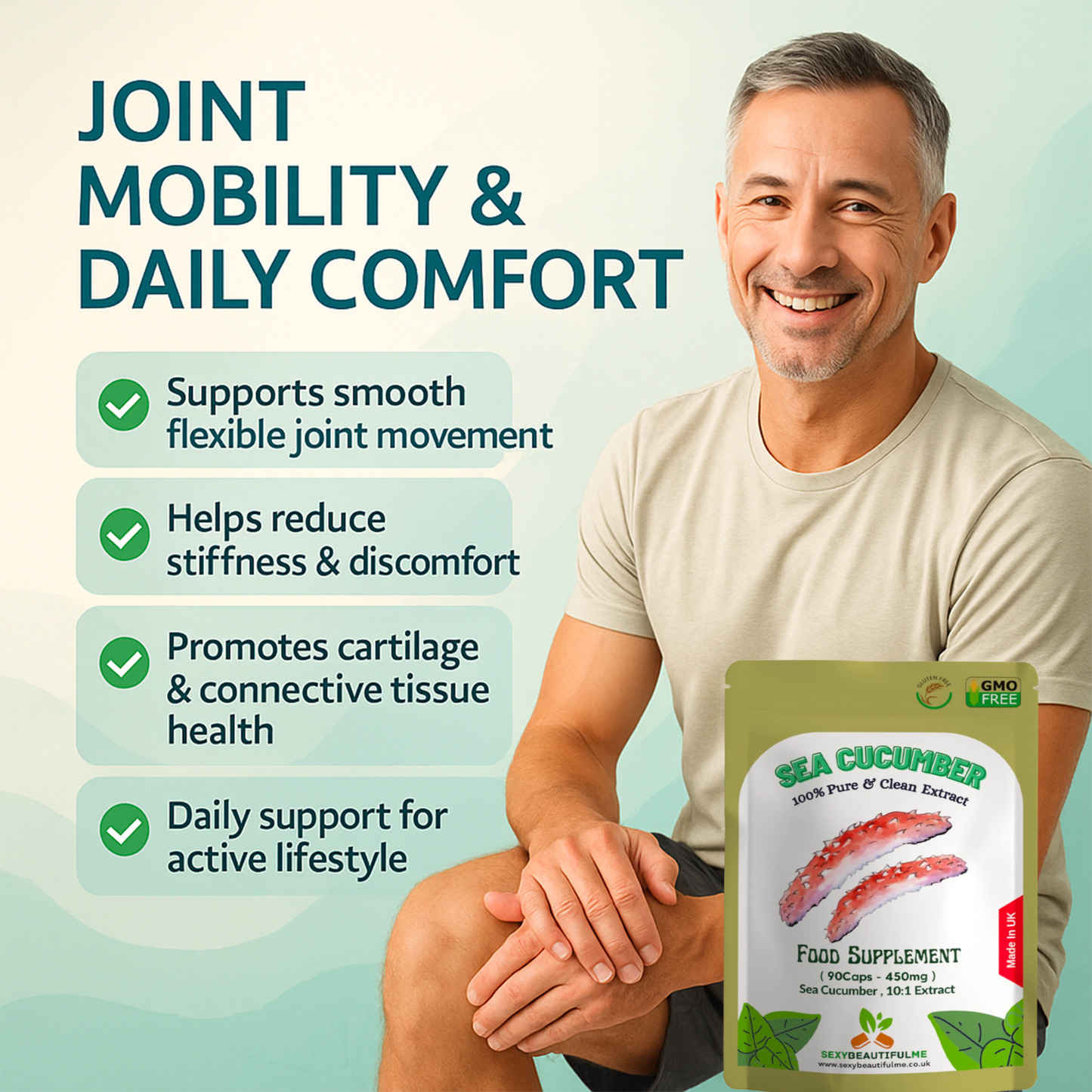 Sea Cucumber Capsules 4500mg – Vegan –Joint Health– 100% Natural & High Strength