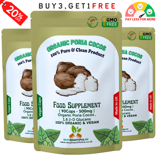 Organic Poria Cocos Mushroom 500 mg Capsules–Fatigue, Tension & Memory Support