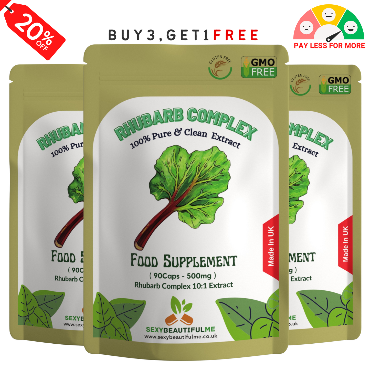 Rhubarb Complex Capsule 5000mg-Help Digestion Health & Weight Control Management
