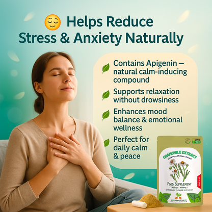 Chamomile Extract Capsules 4000mg(30% Apigenin)-Sleep Aid, Digestive health