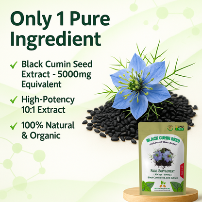 Black Cumin Seed Capsule 5000mg High Strength 10:1 Extract Immune System Support