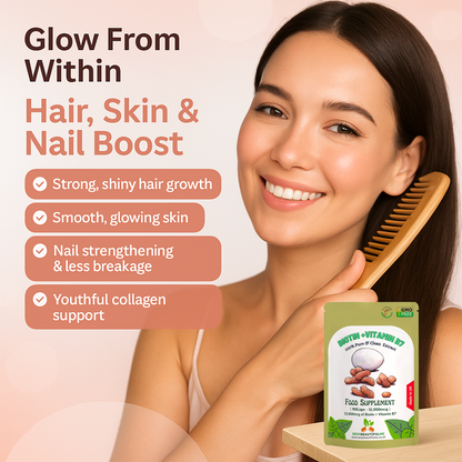 BIOTIN 12,000mcg +Vitamin B7 Capsules. MAX STRENGTH. HEALTHY HAIR, SKIN&NAIL