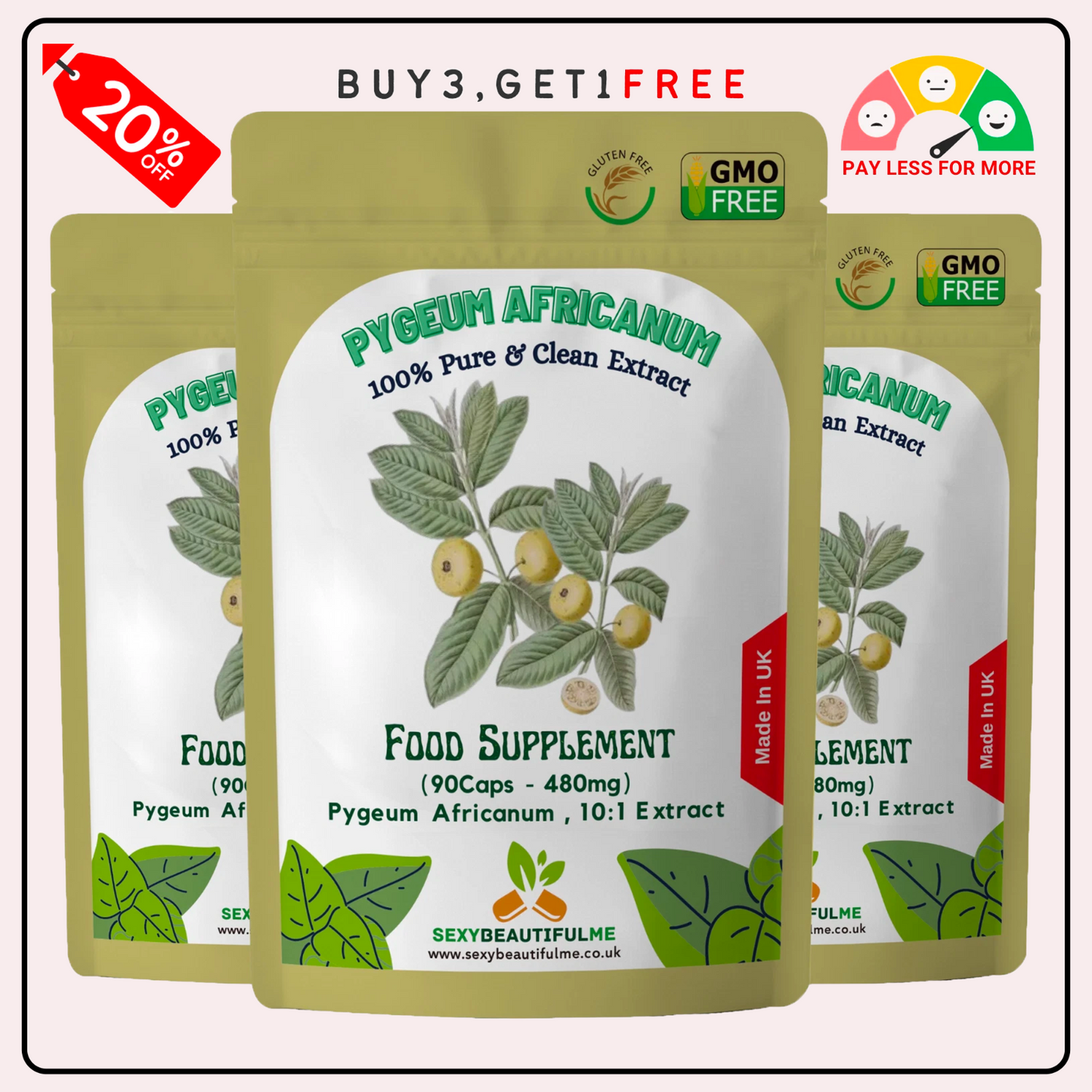 Pygeum Africanum Capsules 4800mg-Prostates Health,Healthy Urination&Men Health