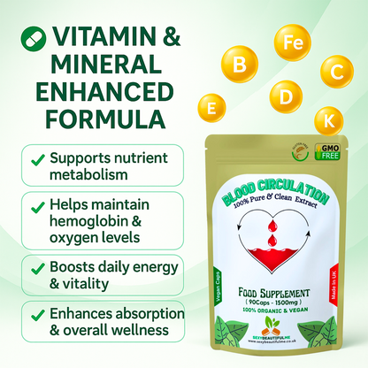 Blood Circulation Health Caps 1500mg-100%Vegan-Healthy Blood Circulation Support