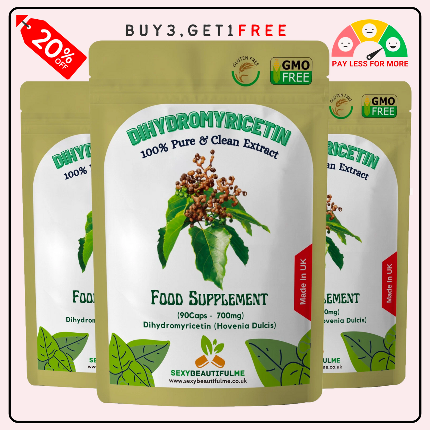 Dihydromyricetin (DHM) 7000mg Capsules -(Pure Hovenia Dulcis)-Hangover Support