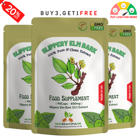 Slippery Elm Bark Capsules 6000mg (Ulmus Rubra)-100% Natural & Strong-Vegan Caps