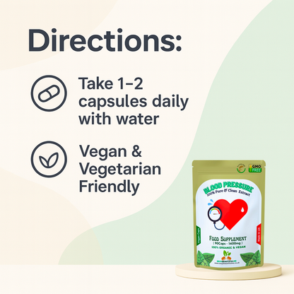Healthy Blood Pressure Caps 1400mg-100%Vegan-Healthy Blood Pressure Support