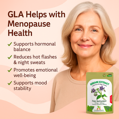 Starflower (Borage) Oil Capsules 1000mg–Premium High GLA–Menopause &Skin Support