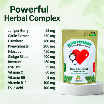 Healthy Blood Pressure Caps 1400mg-100%Vegan-Healthy Blood Pressure Support