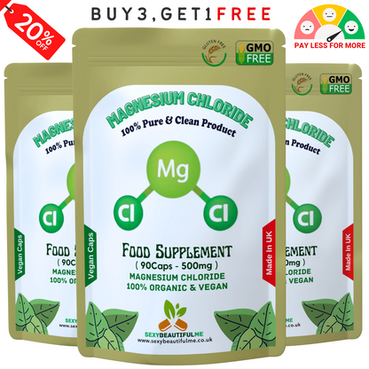 Magnesium Chloride Capsules 500mg–Magnesium Chloride Natural-Vegan & Effective