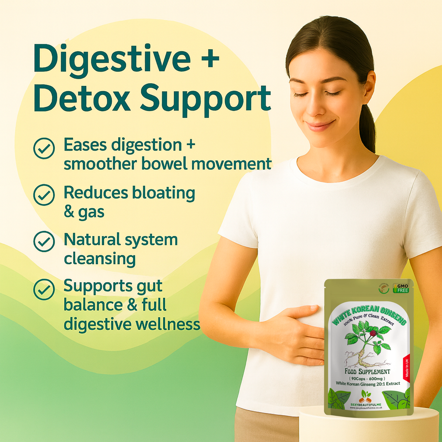 White Korean Ginseng Capsules – 12,000 mg | Vegan | Supporting Overall Health