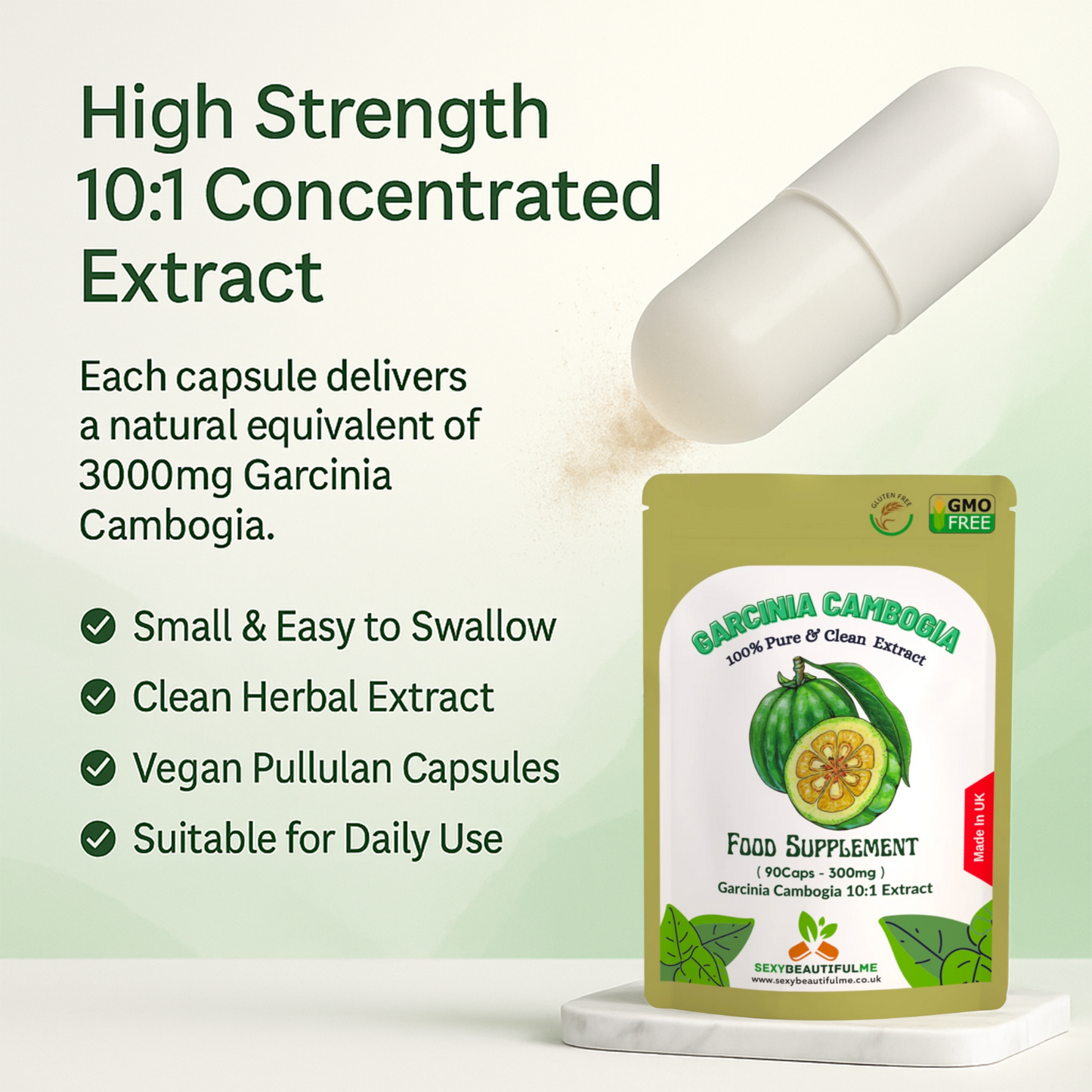 Garcinia Cambogia 3000mg Capsules – HCA Weight Management Supplement-100%Vegan