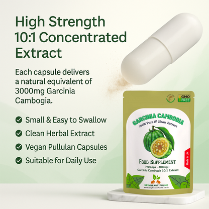Garcinia Cambogia 3000mg Capsules – HCA Weight Management Supplement-100%Vegan
