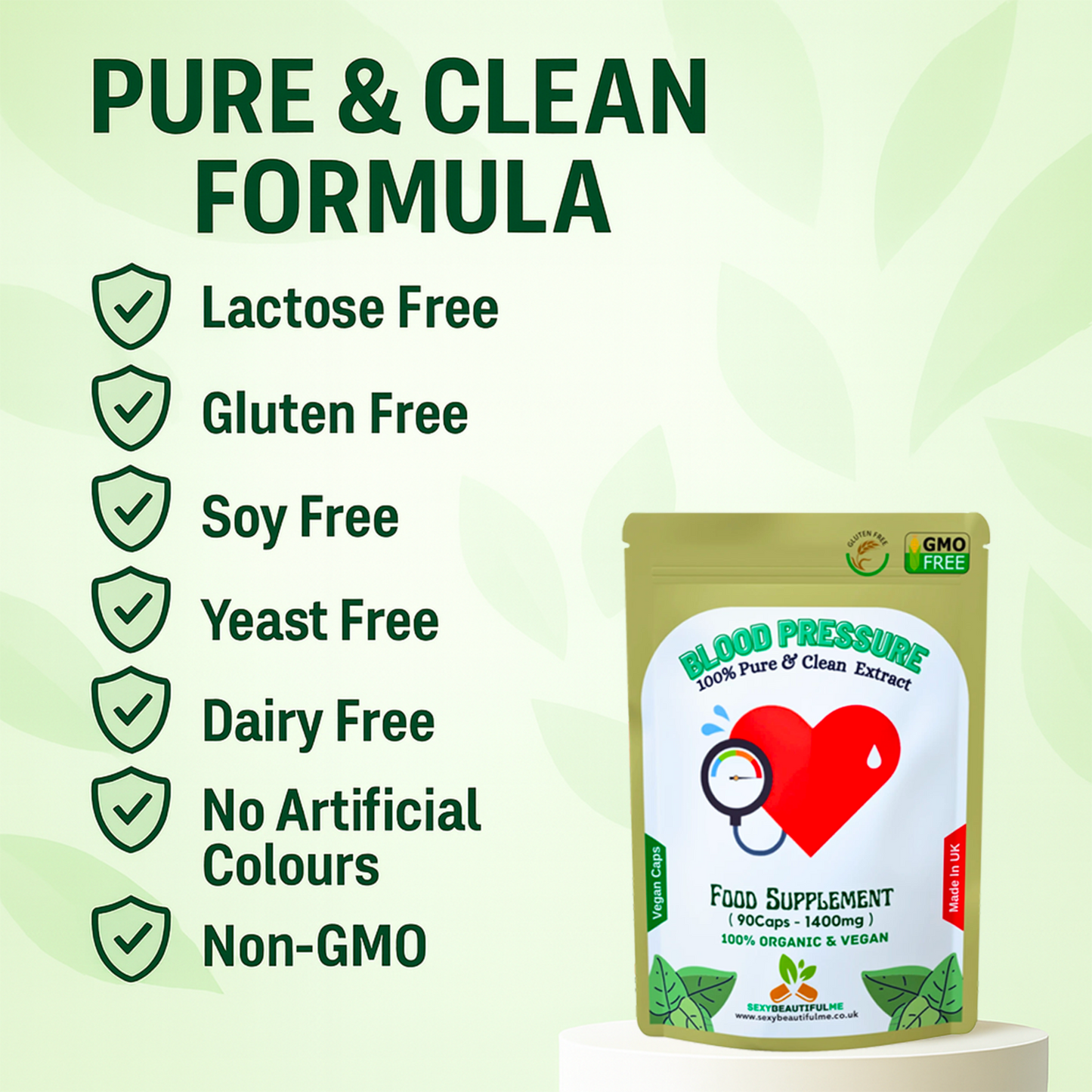 Healthy Blood Pressure Caps 1400mg-100%Vegan-Healthy Blood Pressure Support