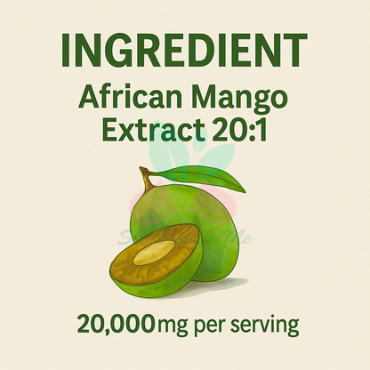 African Mango 20,000mg Capsules – Vegan–Natural Weight Loss & Fat Burner Support