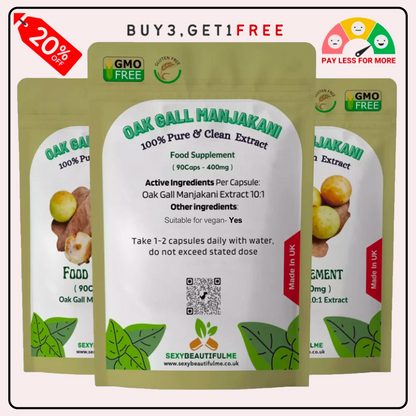 Manjakani Oak Gall 400mg Capsules – Women’s Wellness & Balance – Vegan – UK Made