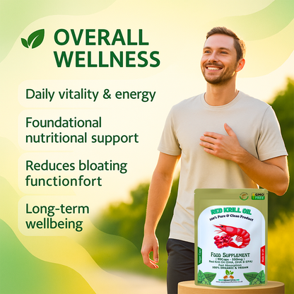 Red Krill Oil Capsule 550mg – Superba Antarctic Krill–DHA, EPA & Omega-3 Support