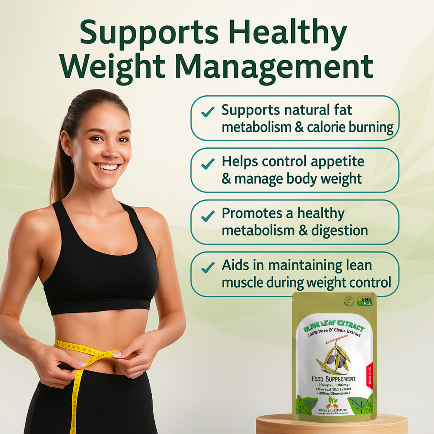 Olive Leaf Extract Capsules 10000mg(400mg Oleuropein)-Weight Control & Immunity