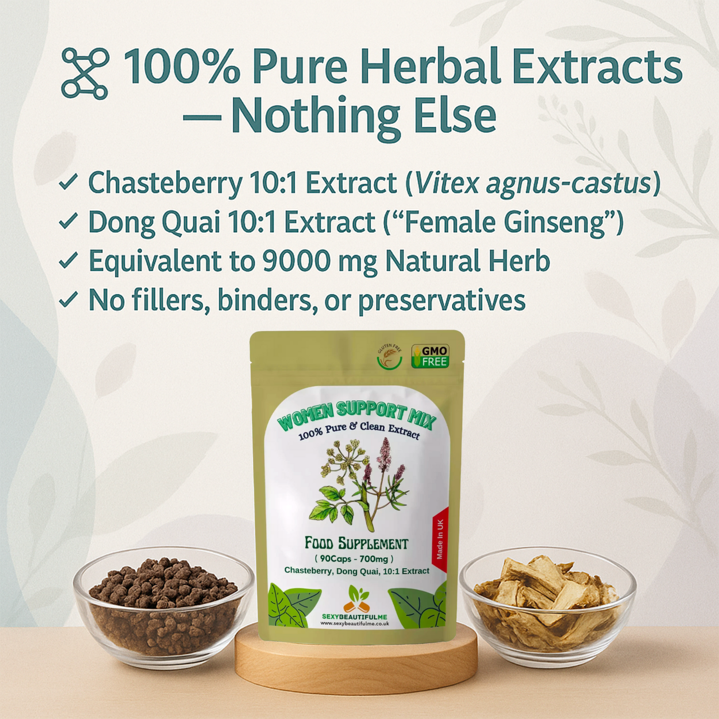 WOMEN SUPPORT COMPLEX Capsules 7000mg-Chasteberry, Qong Duai-10:1 Extract (PMS)