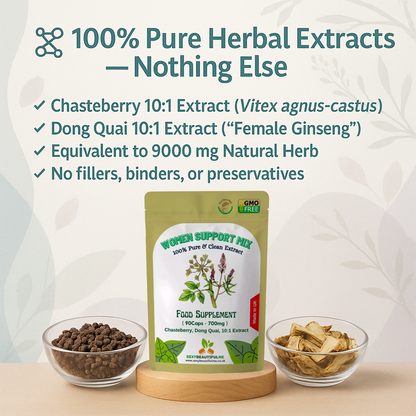 WOMEN SUPPORT COMPLEX Capsules 7000mg-Chasteberry, Qong Duai-10:1 Extract (PMS)